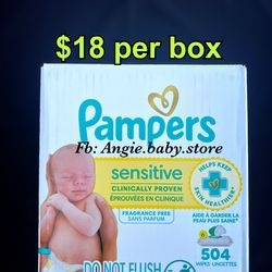 Pampers sensitive wipes (504 counts )