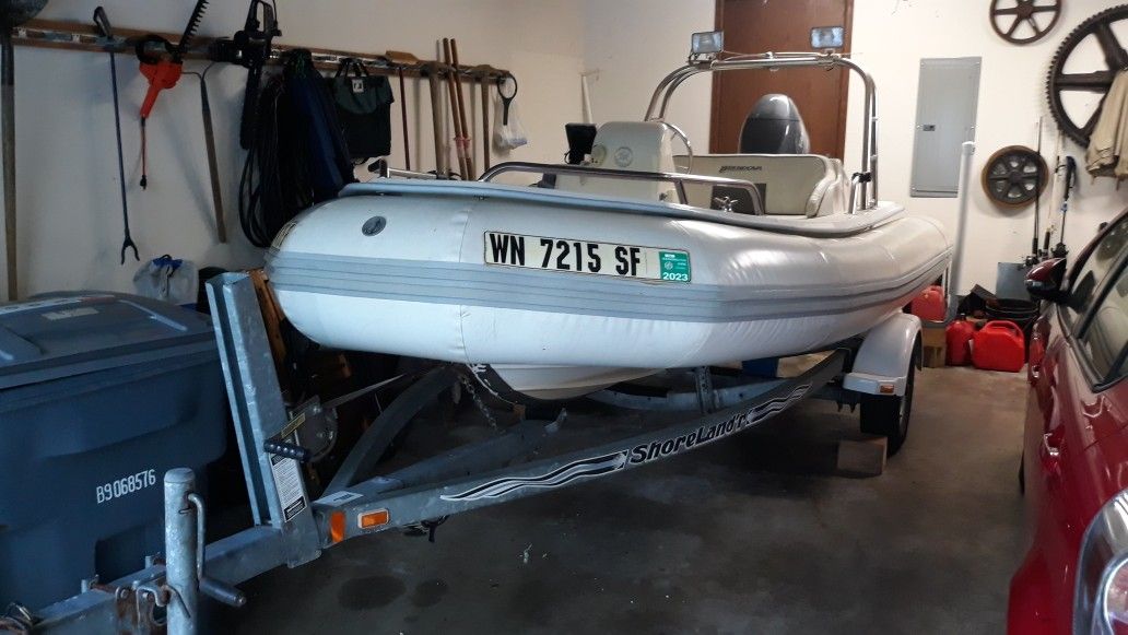 14' Rendova, Inflatable, RIB, boat, trailer, motor. 15,000, Gig Harbor