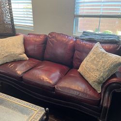 Leather Couch, Live Seat And Chair