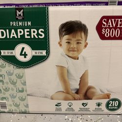 Member's Mark Premium Baby Diapers Size 4 (22-37 Pounds) 210 Count Diapers Bulk