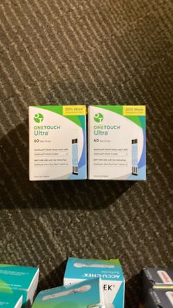 one touch ultra test strips  60 Strips Per Box   Total Of 120 Strips.  New