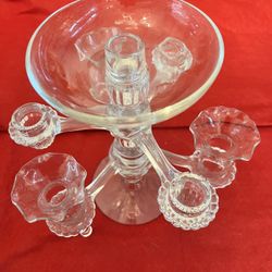 1930’s Clear Cambridge Epergne Candelabra 