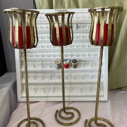 3 Candle Holders Gold 