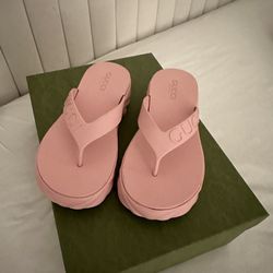 Pink Gucci Platform Sandals
