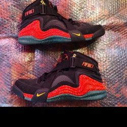 New Mens Nike Lunar Raid 654480-600 Black Chilling Red Green 2014 Sneakers Sz 12