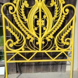 Rattan Vintage Peacock Twin Headboard 