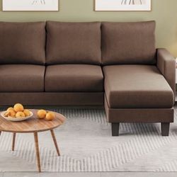 Convertible Sectional Sofa Couch 3-Seat