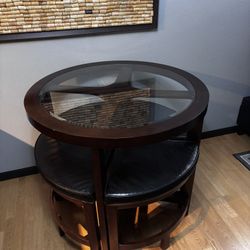 Round Compact Table. Space Saving!