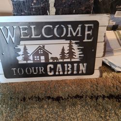 Rustic Wood And Metal Sign
