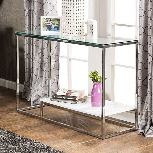 Glass modern console table