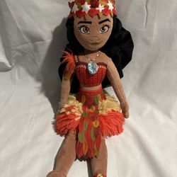Authentic Disney Store Princess Moana Plush Doll with Crown 17”