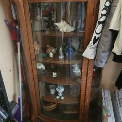 Antique China Cabinet With Lions Feet