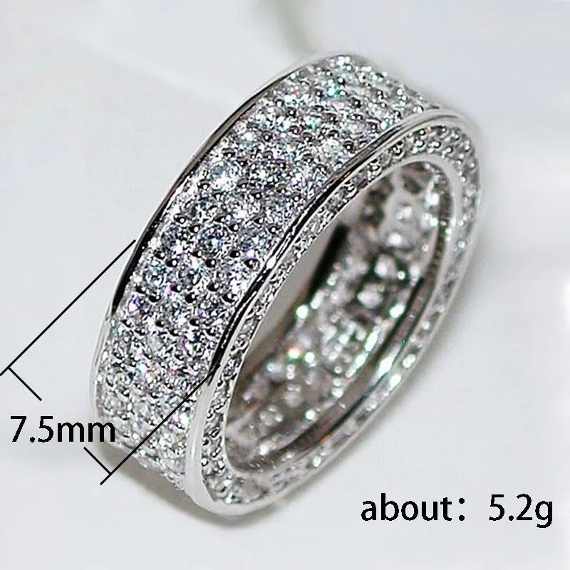 NEW CRYSTAL ZIRCONIA WEDDING ENGAGEMENT BAND RING