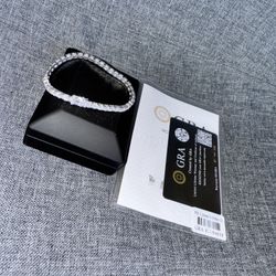 Brand New 3mm 17cm Length Moissanite Diamond S925 Sterling Silver Bracelet