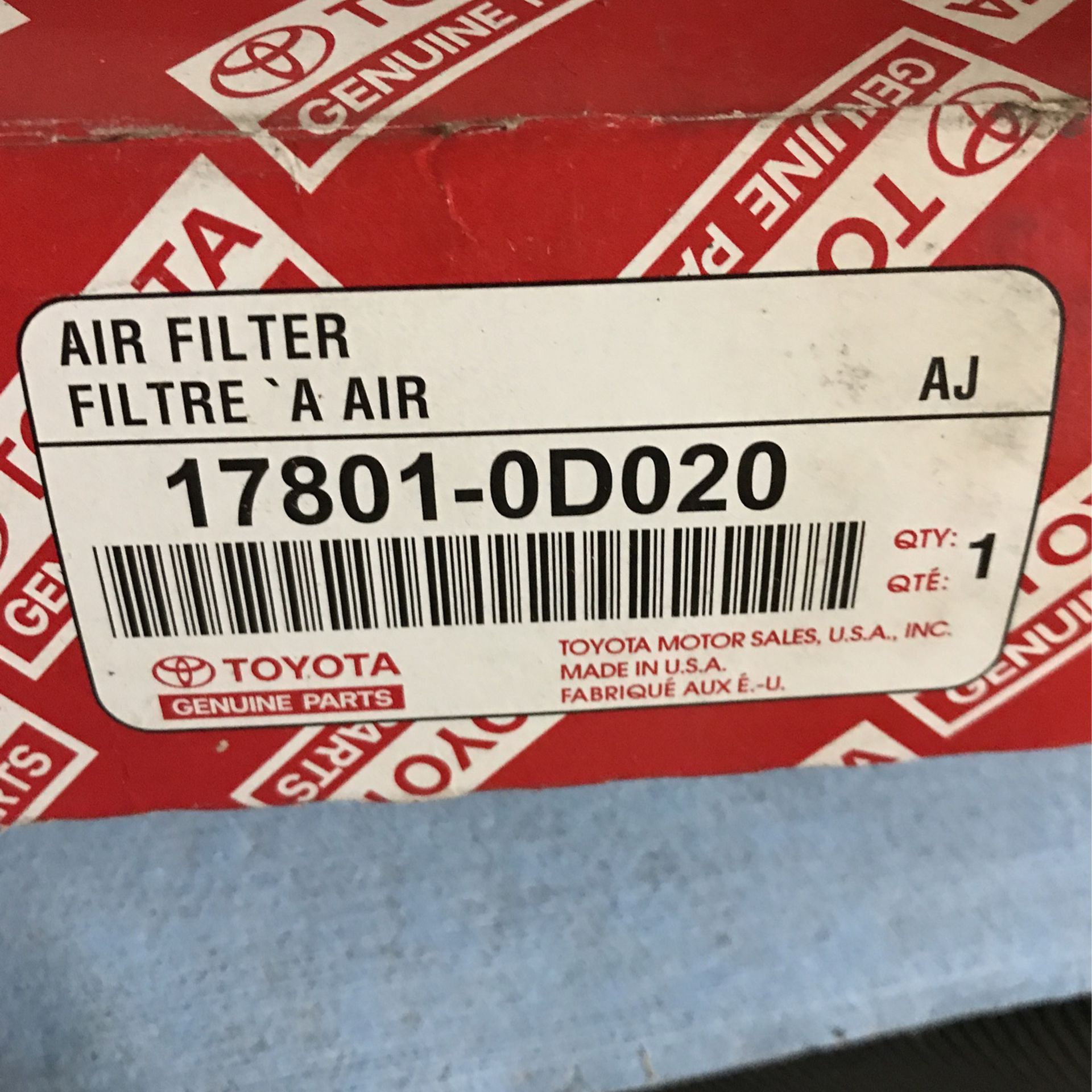 Toyota Air Filter Part # 17801-0D020