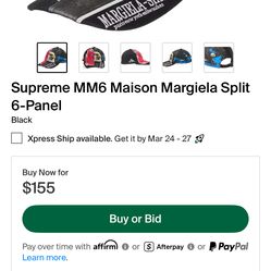 Supreme MM6 Maison Margiela Split 6-Panel Hat