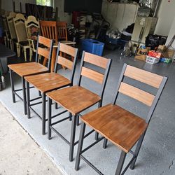 Lot 4  Metallic Hihg Chairs  