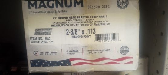 2Box's Of 21 Round Plastic Strip Nails $25.Each