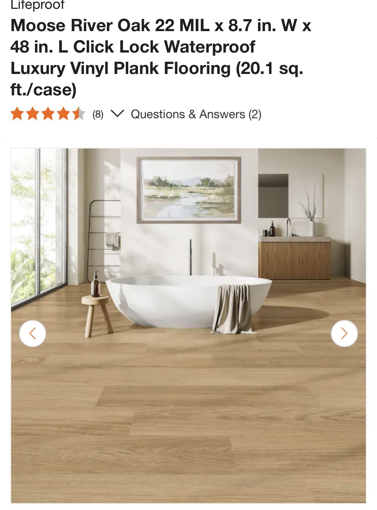 New Lifeproof Moose River Oak 22 MIL x 8.7 in. W x 48 in. L Click Lock Waterproof Luxury Vinyl Plank Flooring (20.1 sq. ft./case)