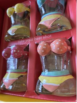 Bikini Shot Glasses Hand-Painted for Bar or Tequila Party!! LV/CLMT