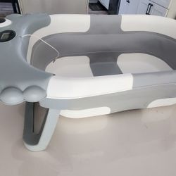 Collapsible Baby Bath Tub with Thermometer 