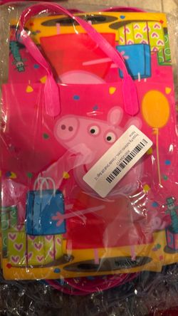 Papa pig party bags blue and pink colors