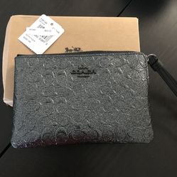 Coach Wristlet Signature Embossed Patent Leather; Brand New