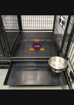 Dog Pet Cage Kennel Size 43” With Divdier And Feeding Bowls New In Box 📦  Thumbnail