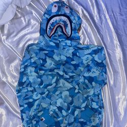 rare blue bape hoodie