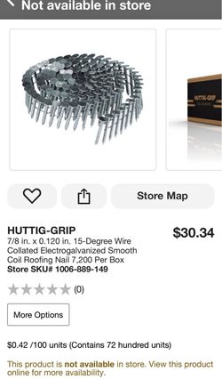 HUTTIG-GRIP 7/8 in. x 0.120 in. 15-Degree Wire Collated Electrogalvanized Smooth Coil Roofing Nail 7