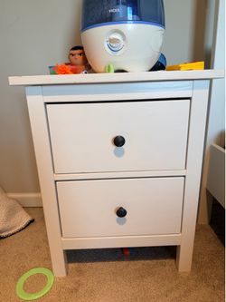 IKEA White 2-Drawer Nightstand – Good Condition