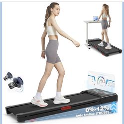 Walking Pad Treadmill w/ 12% 9-Level Incline
