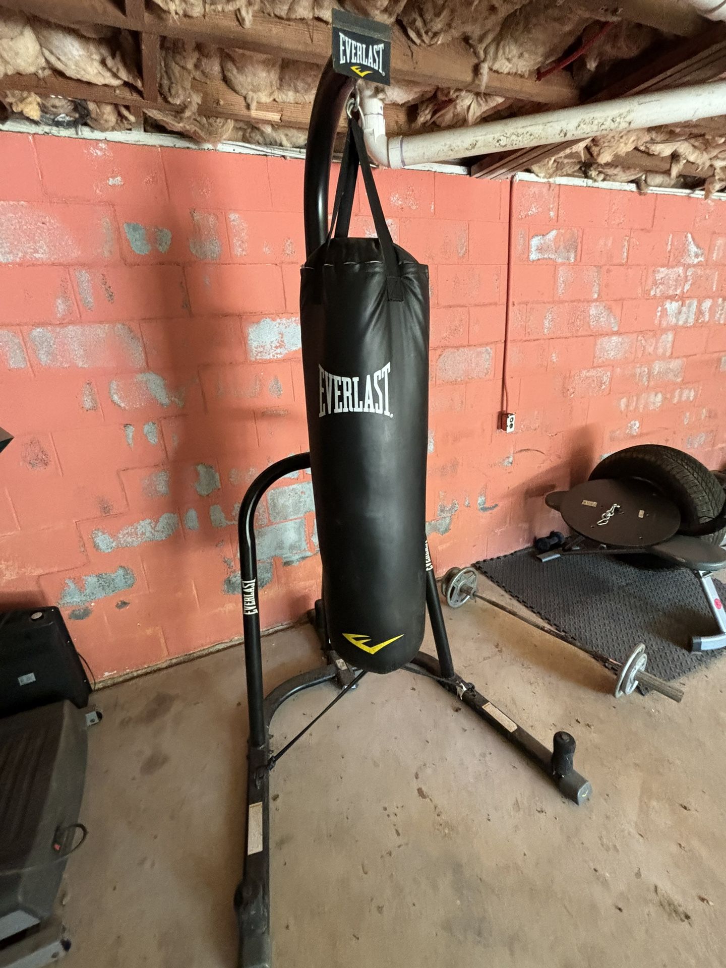 punching bag and gloves 