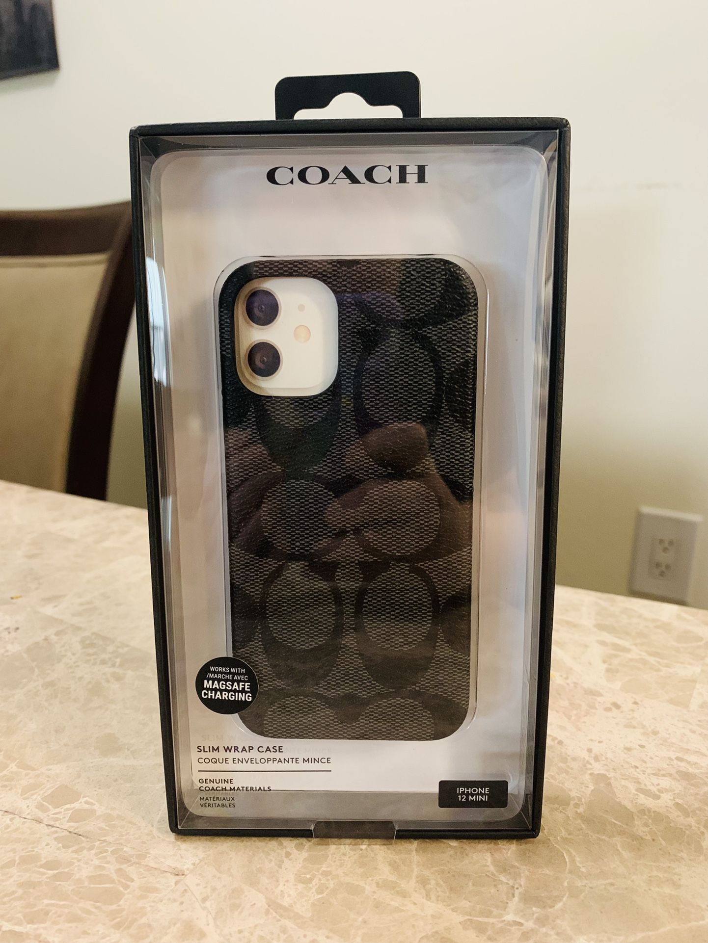 Coach Iphone 12 Mini Case w/ Signature Canvas