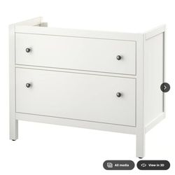 New IKEA HEMNES 2-Drawer Bathroom Vanity Cabinet Wash-Stand (White)