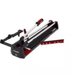 24 in. Tile Cutter with Tungsten Carbide Blade and Adjustable Gauge