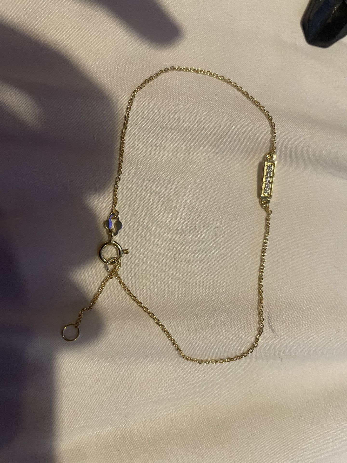 9” +1” Gold Over 925 Sterling Silver Bracelet/anklet