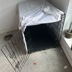 dog crate and crate cover $25 