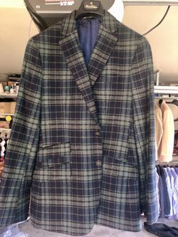 Banana Republic, navy plaid Wool blazer, 40R