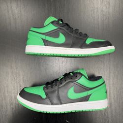 Jordan 1 Low Black Lucky Green Size 10