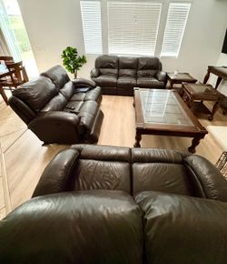 Living room sofas and coffee/end tables
