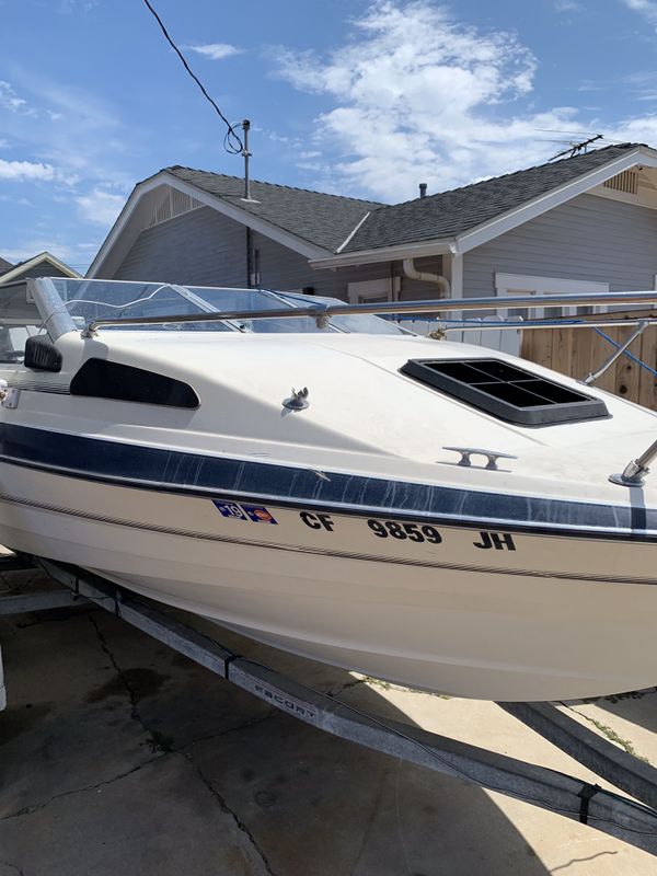 1986 BAYLINER CUDDY CABIN 19 ft. with TRAILER. PINK IN ...
