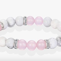 Pink And Whit Howlite Bracelet 