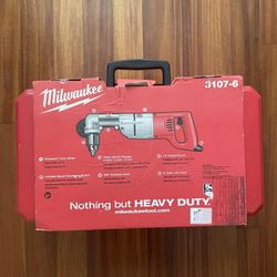 BRAND NEW SEALED MILWAUKEE 3107-6 7 Amp 1/2" Corded Heavy Right-Angle Drill Kit