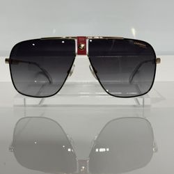 Carrera 1018S Y11 Gold Red Square Metal Gray Gradient Sunglasses 