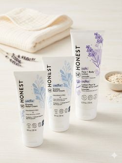 $6 each or 3 for $15 Baby Skincare Honest Eczema Relief Cream and Lavender Face + Body Lotion