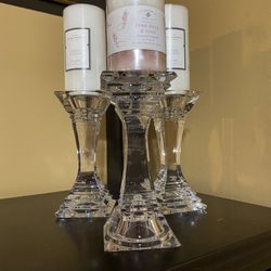 Crystal Set Of Candle Holders 