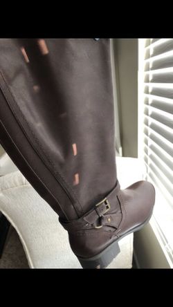 Brown leather boots