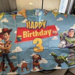 Toy Story, Happy Third Birthday Party Supply Banner