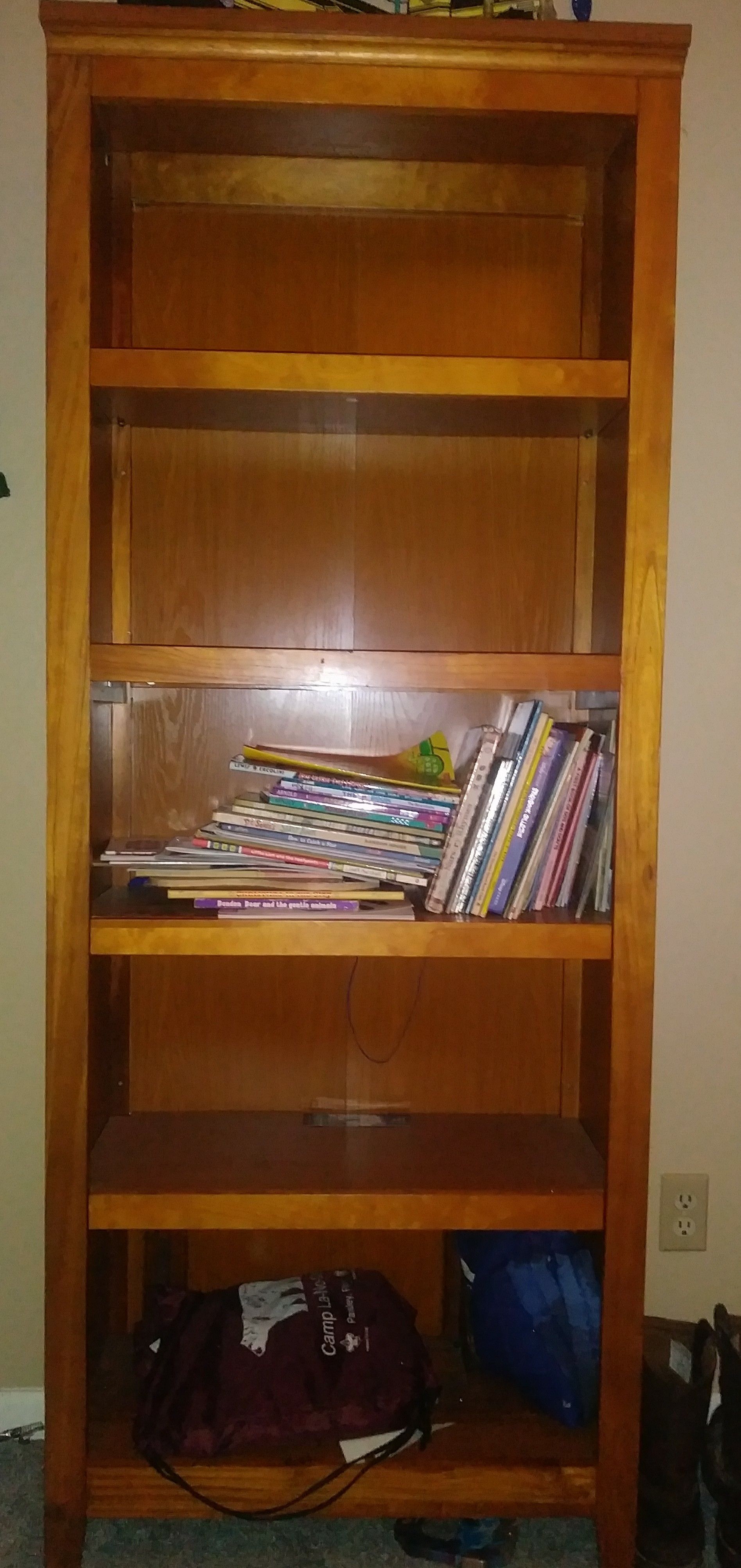 Tall Bookshelf/shelving/storage case with wall brackets/mounts